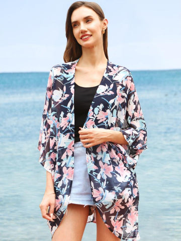 Floral Sheer Print Cover Up - Shopmossrose
